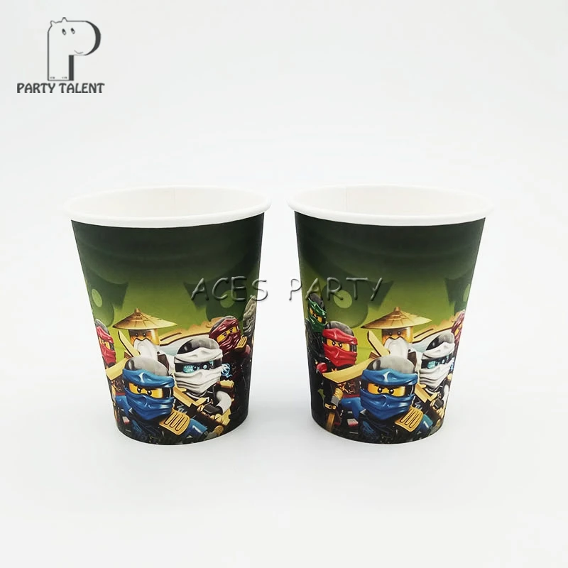 

Party supplies 8PCS Ninjago theme party decoration disposable tableware one-off paper cups cup glass glasses