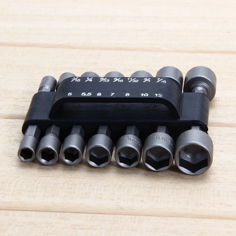 14pcs/set Adapter Hex Power Tools Without Magnetic Hex Socket Sleeve Nozzles Magnetic Nut Driver Set Drill Bit
