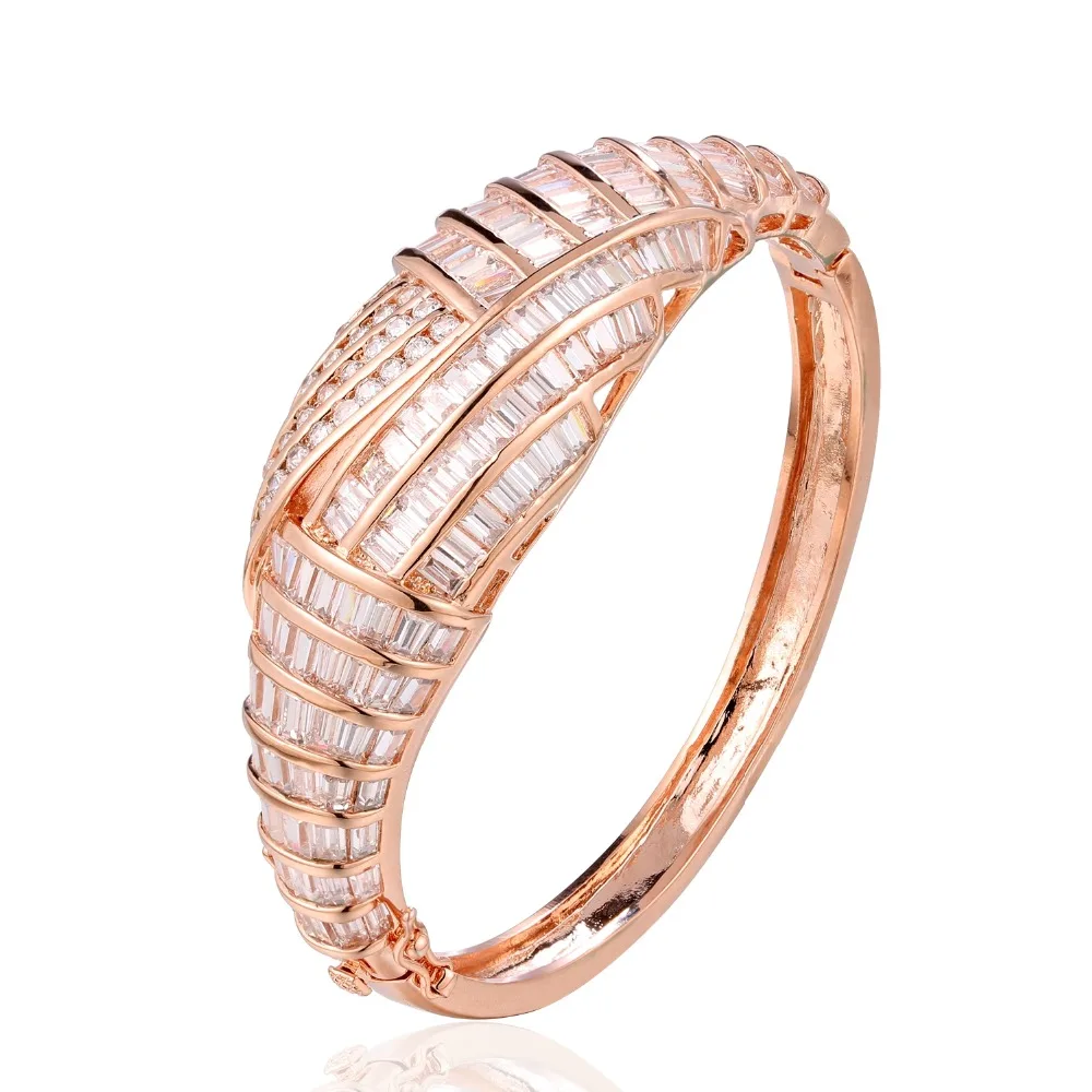 

GrayBirds Beautiful Charming Bangle America Jewelry Copper With White CZ Luxury Bangle New Design Fashion Jewelry QTB005