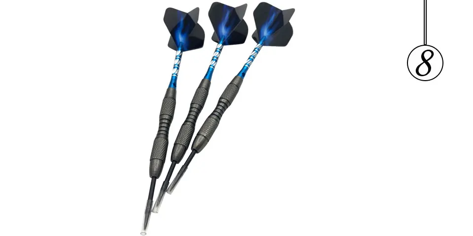 Easytoday 3Pcsset Professional Steel Tip Darts Standard Hard Type Tungsten Darts Set Aluminum Blue Shafts Darts Flights Games (8)