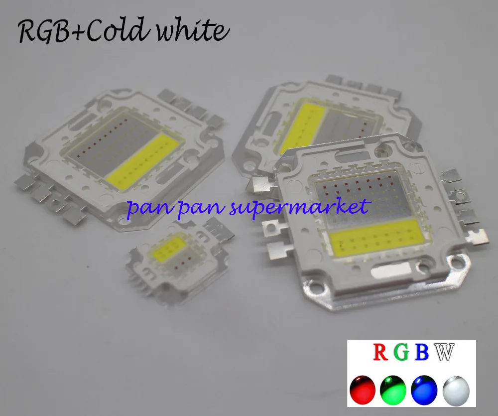

4w 10w 20w 30w 50W RGBW High Power LED CHIP RGB White Light Bulb Lamp DIY