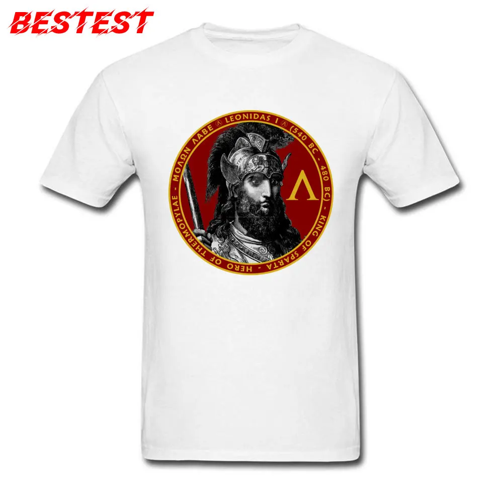 201896Ysparta knight leonidas Men Special Tops Tees Round Collar Mother Day All Cotton Top T-shirts Group Short Sleeve Tops Shirts 201896Ysparta knight leonidas white