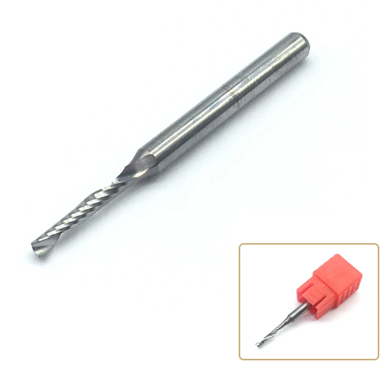 1pcs One Flute End Mill 2mm 3.175 mm 12mm CEL 1 Flute Solide Carbide End Mills CNC Spiral