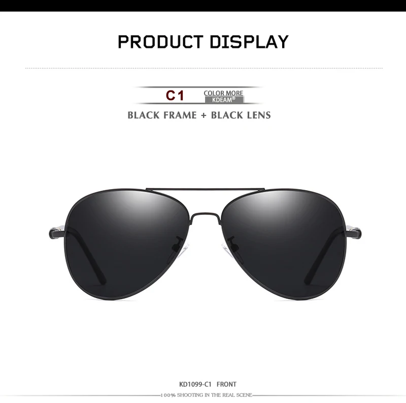 KDEAM Модные мужские солнцезащитные очки ретро металлические lentes de sol hombre поляризованные HD линзы винтажные очки с оригинальным чехлом KD1099