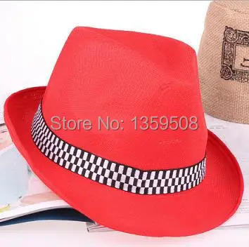 Новинка 10 шт./лот модные Для мужчин/Для женщин взрослых Однотонные Fedoras Cap джаз шляпа случайный шляпа 12 Цветов