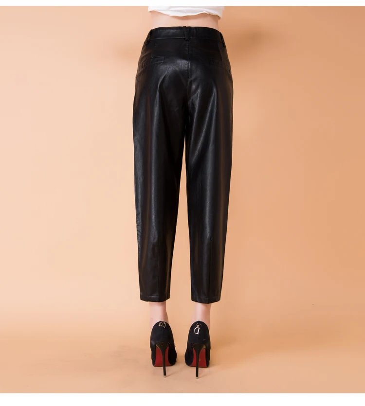 5XL плюс модный бренд красный цвет из искусственной кожи брюки зима осень весна женские высокое качество тонкие брюки карандаш wq780 Прямая поставка