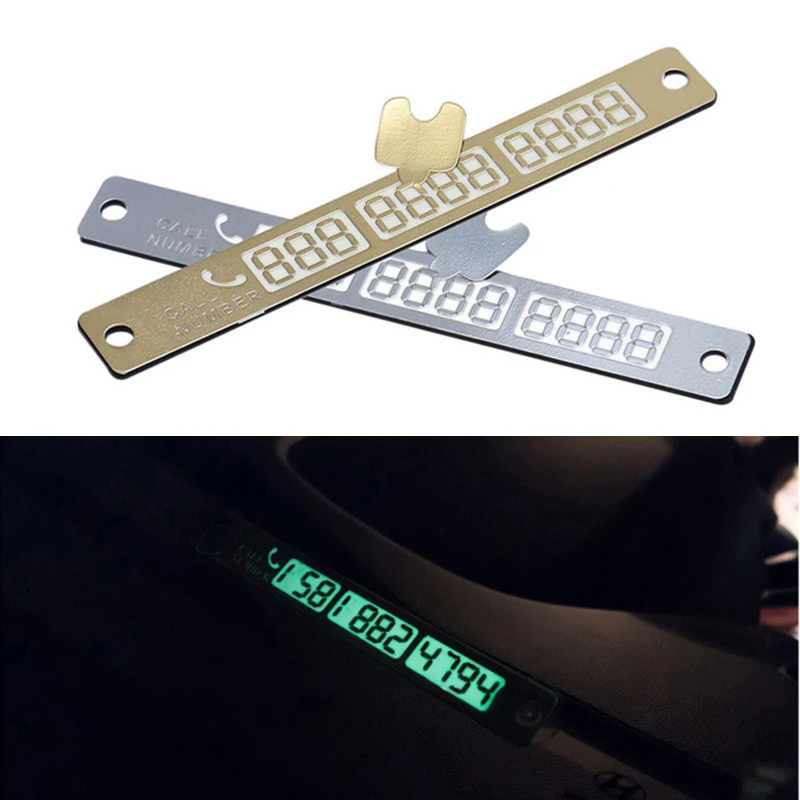 

Car Luminous Temporary Parking Card Night Phone Number Card Plate for Car Stop Parking Sign Notice Number Car Styling Stickers