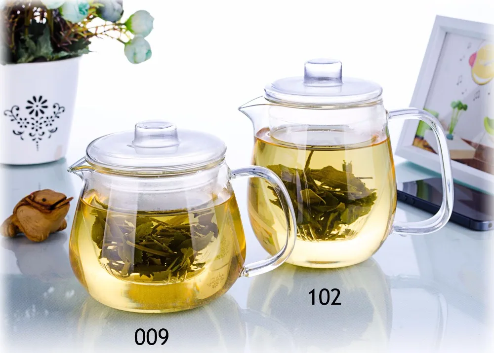 Ceny 1x485 610 ml żaroodporny przezroczysty kwiat szklany imbryk w zaparzacz szklany z pokrywką