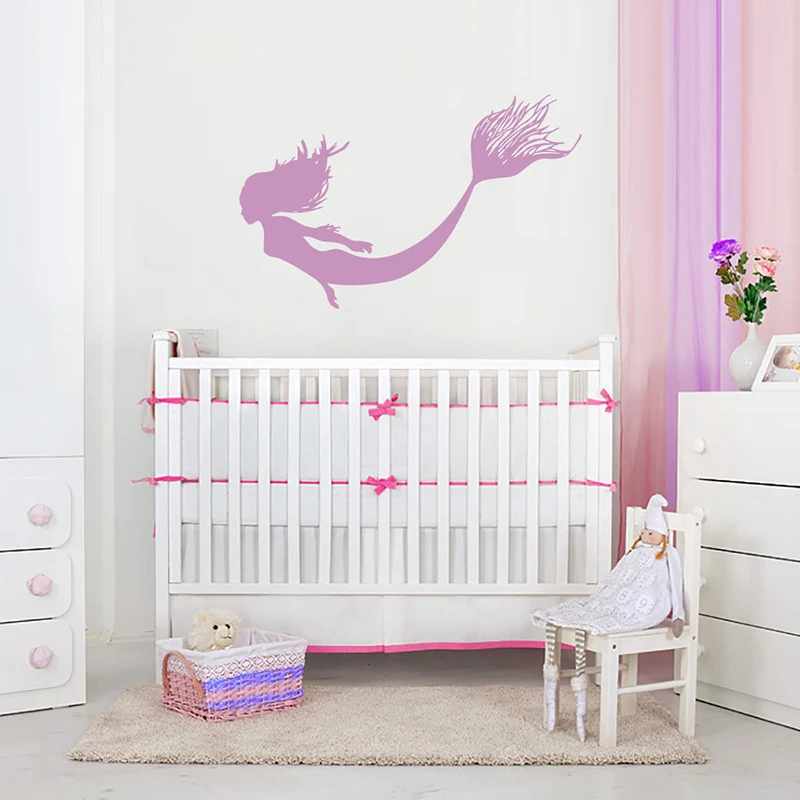 

YOYOYU Mermaid Vinyl Wall Stickers Kids Room Cute Pattern Removeable Decal Nursery Girl Bedroom Decoration Art Poster ZX359