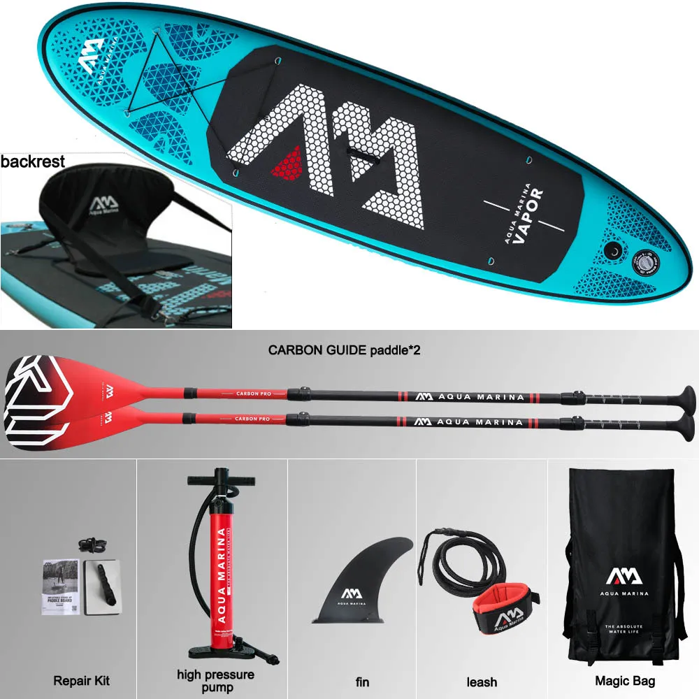 Доска для серфинга 300*76*12 см sup pad AQUA MARINA VAPOR надувная SUP stand up весло доска Рыбалка каяк надувной поводок сиденье - Цвет: set I