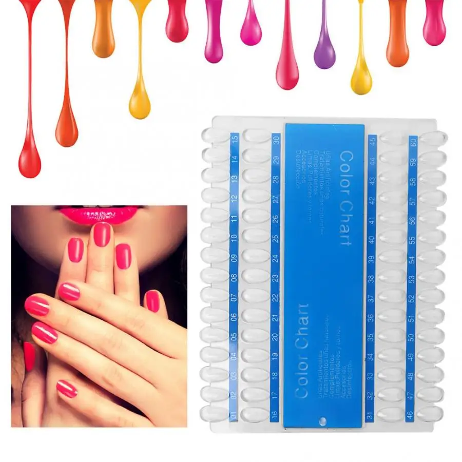 

Plates For Stamping 60Pcs Nail Color Cards Gel Polish Display Swatches Manicure Tips Palette Tool Nails Accessoires