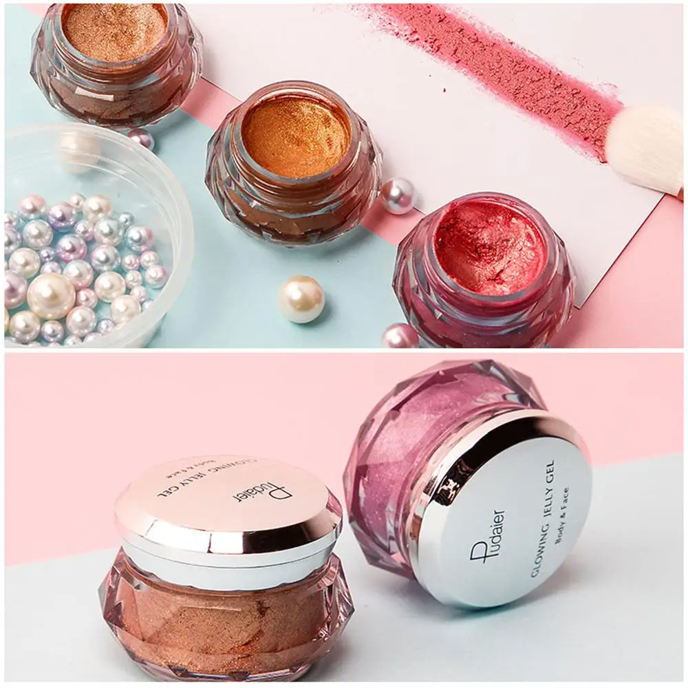 New Jelly Highlighter Cream Gel Eyeshadow Shimmer Glitter Metallic Pigment Golden Creamy