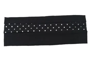 

P171205 fashion new updated black cotton and silver foiled cotton block headwrap