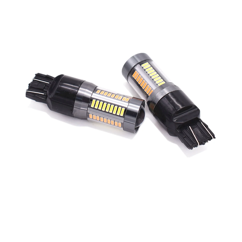 YSY 4 шт. T20 7443 4014 66 SMD двухцветные W21 поворотные сигнальные огни парковочные