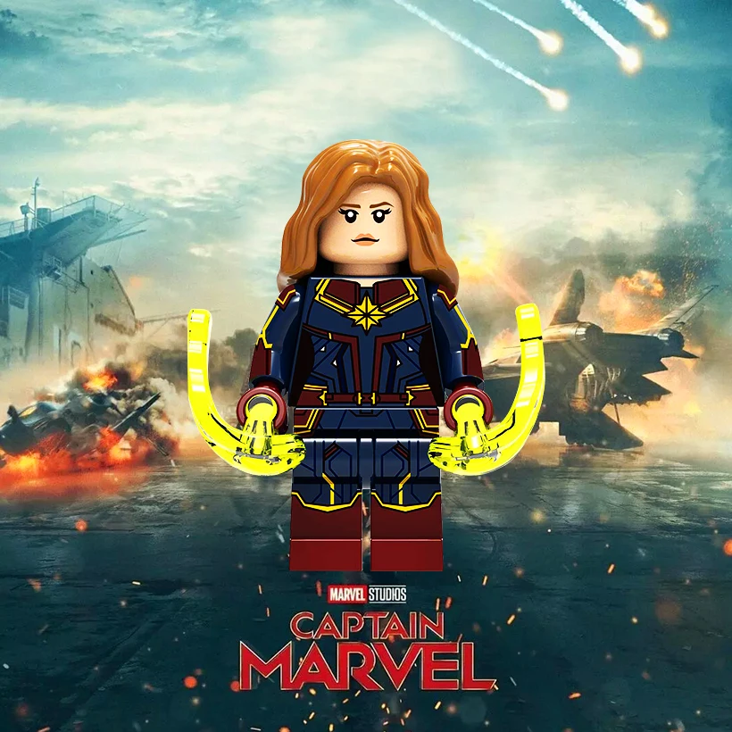 

LegoINGly Figures Captain Marvel Avengers 4 New SuperHeroes Skrull Spider-man Mar-vell Building Blocks Bricks Toys For Children