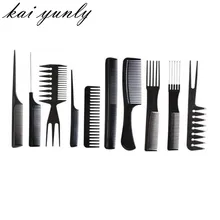 10 шт. черный профессиональный салон для расчесывания и укладки пластиковая Парикмахерская щетка для волос расчески Набор Прямая 23 Aug