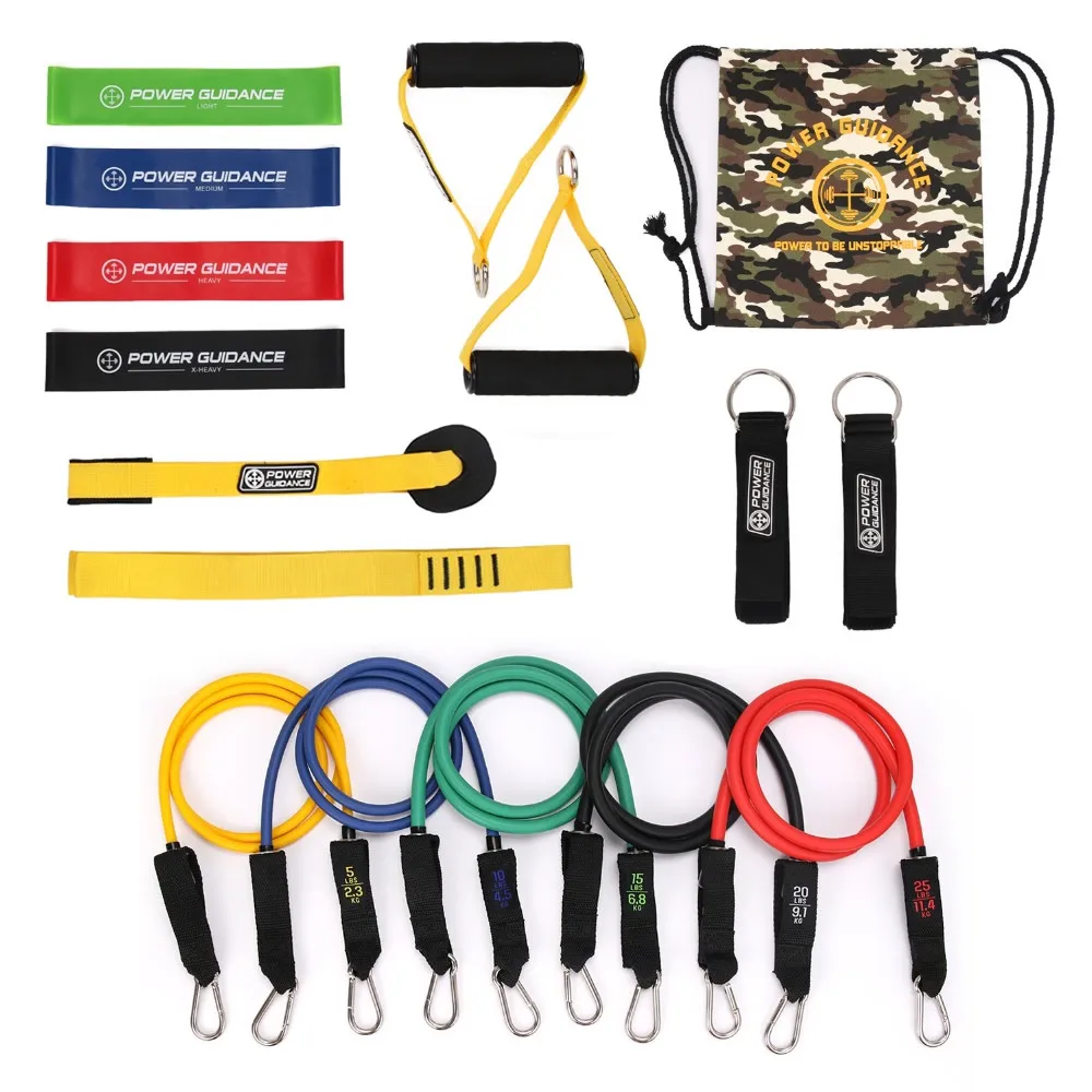 

15 in 1 Home Gyms Workout Nature Latex Resistance Band Pull Rope Set Yoga Fitness Expander Tubes Exercise Training Rubber Band