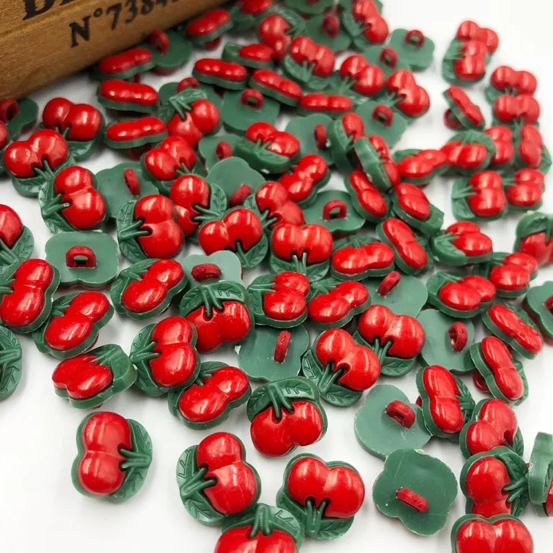 50/100 шт. U Pick Red Cherry Пластиковые пуговицы Швейные DIY Crafts PT34|plastic buttons sewing|plastic buttonssewing |