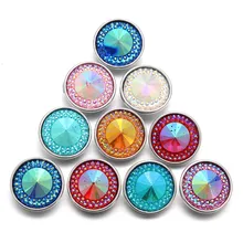 10 шт./лот смешанные 18 мм Круглый Смола Кнопки Пресс кнопки щелкает Подвески Fit кнопки Браслеты DIY ювелирных ZD060