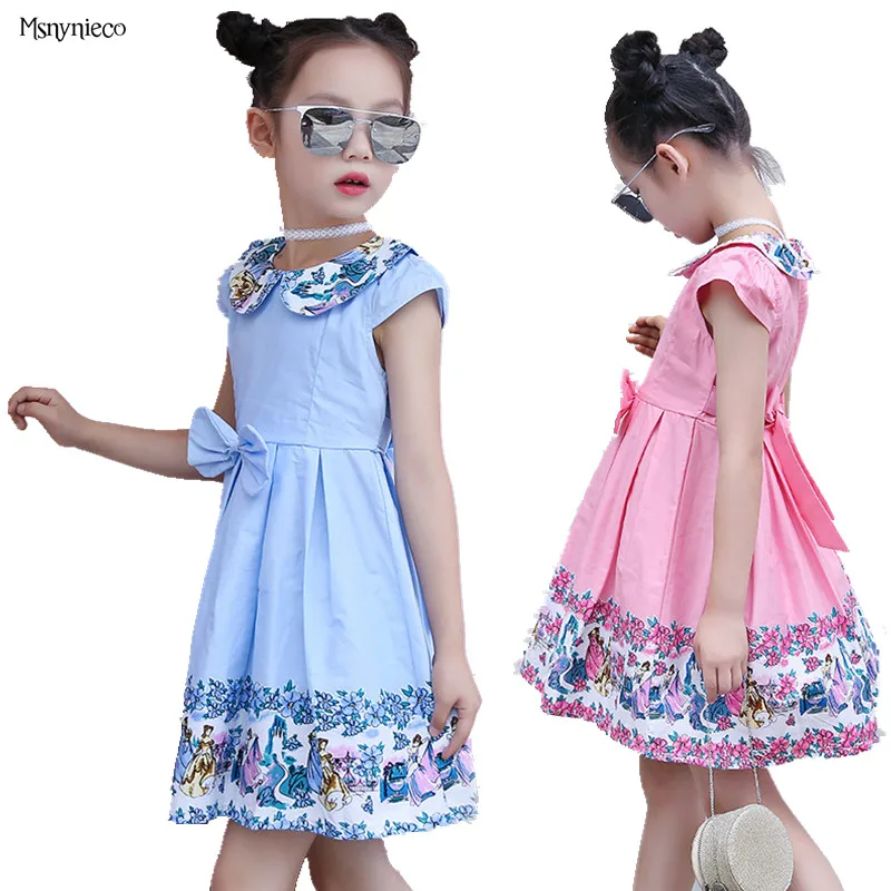 

Girls Summer Dress 2017 New Brand Print Flower Princess Sleeveless Kids Dresses for Girls Clothes Costumes Children Dress