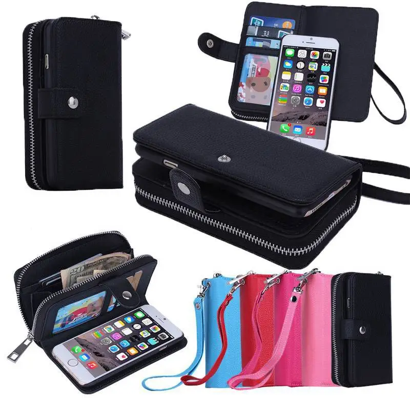 bilder für Multifunktions Brieftasche Ledertasche für iPhone 6 Plus/6 S Plus 5,5 "reißverschluss Geldbörse Tasche für iPhone6 Plus Phone Cases Abdeckung bilder für Multifunktions Brieftasche Ledertasche für iPhone 6 Plus/6 S Plus 5,5 "reißverschluss Geldbörse Tasche für iPhone6 Plus Phone Cases Abdeckung