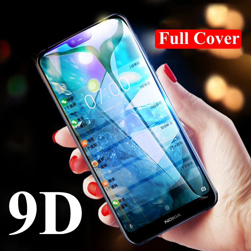 2 шт. 9D закаленное стекло для Nokia 3 1 6 7 Plus X3 X6 X7 4 8 полное покрытие защита экрана
