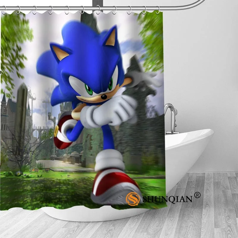 

sonic Bath Curtain 100% polyester Fabric Modern Shower Curtain bathroom beautiful Bath decor Print your picture