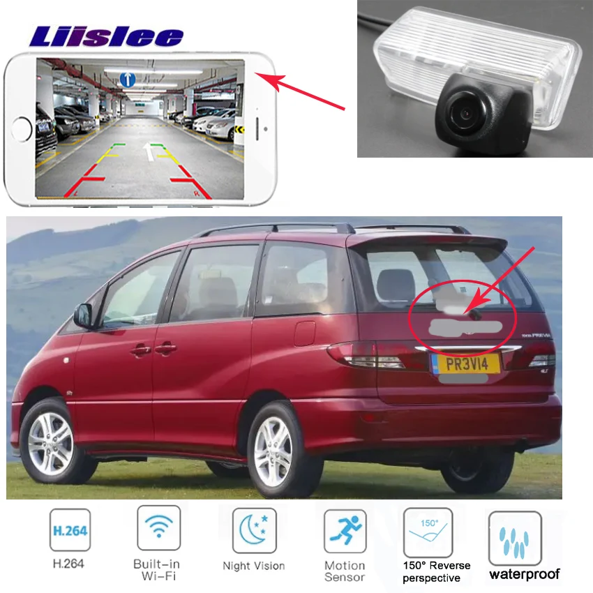 

LiisLee wireless Rear View Camera For Toyota Previa Canarado Estima Tarag 4LEDS HD Night Vision Reverse Backup Parking Camera