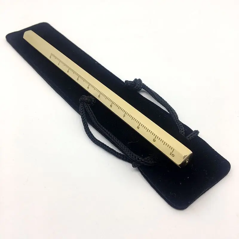 

50PCS Multi-function Scale Pen Six Prismatic Solid Brass Ball Point Pen Refillable Gel Pen