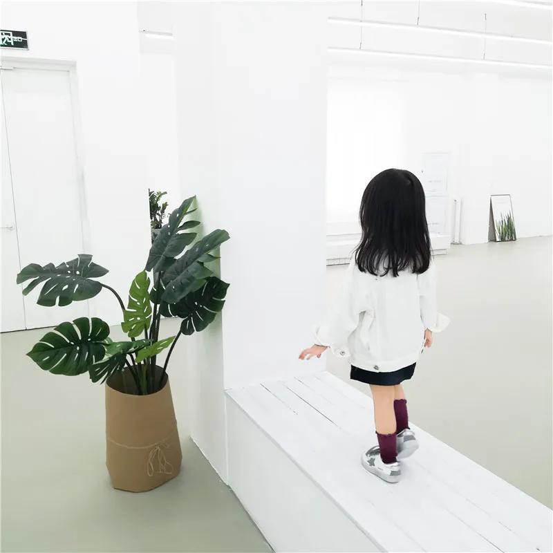 Children Girls Jackets Kid Long Sleeves Turn-down Collar single breast Coats Girl white Denim Outerwear Kids Clothes Hot sale (16)