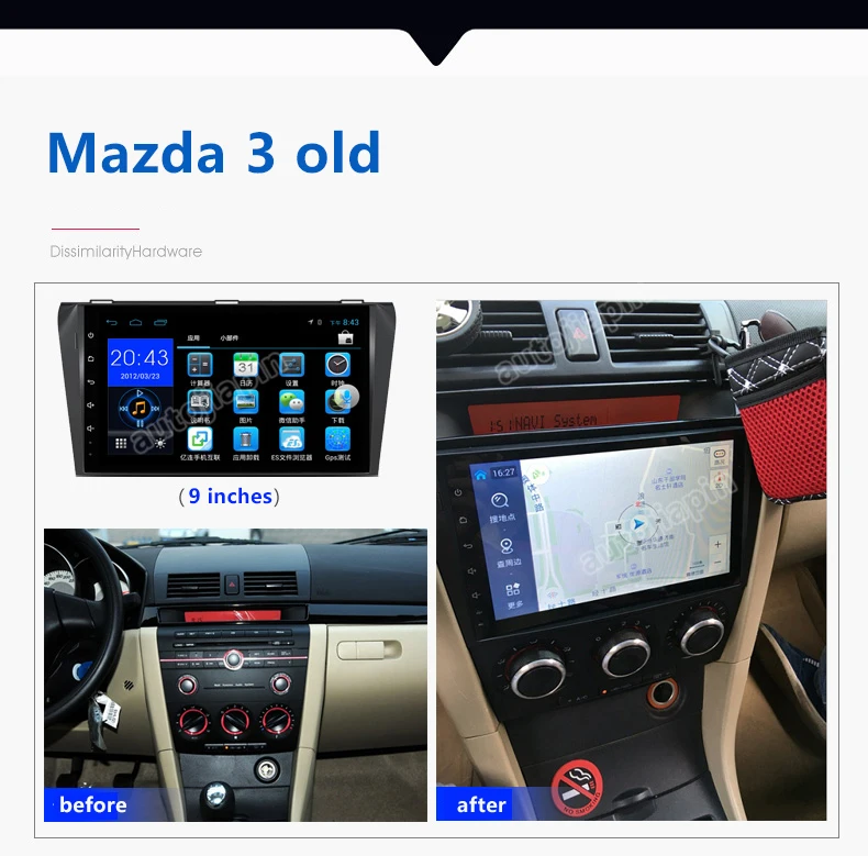 Perfect 9" Eight Core Android 8.0 2G RAM 1024*600 Car GPS navigation For Old MAZDA 3 2008 - 2009 With Car Stereo Radio Audio 8 Perfect 9" Eight Core Android 8.0 2G RAM 1024*600 Car GPS navigation For Old MAZDA 3 2008 - 2009 With Car Stereo Radio Audio 8