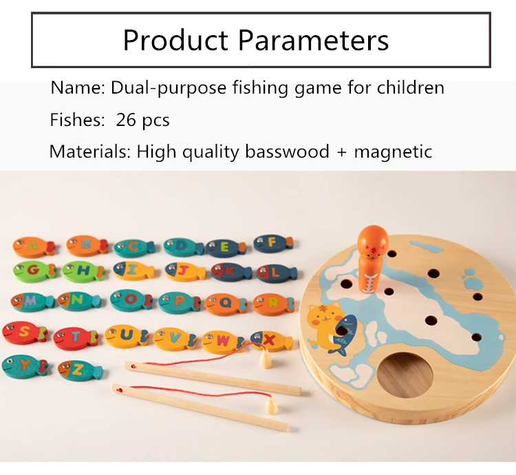Детская Магнитная рыболовная игра, 26 шт., рыба, кошка, ловля рыбы, Высококачественная липа, Детские магнитные рыболовные Игрушки для развития