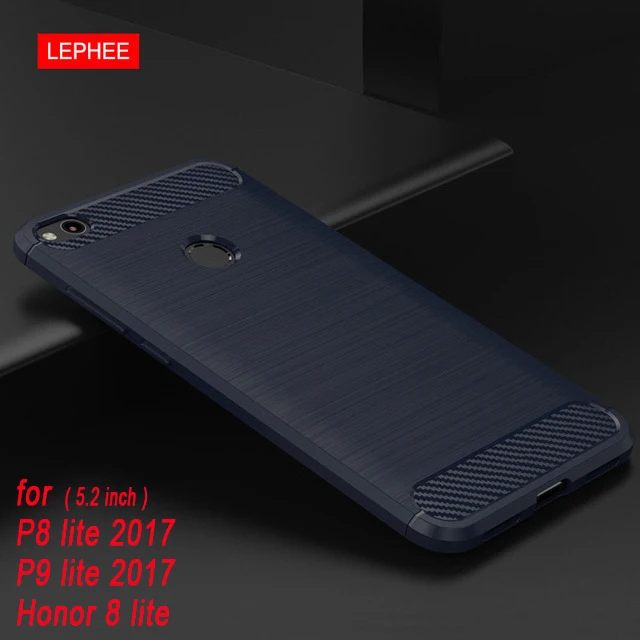 Чехол для Honor 8, 9 Lite, 8X Max, силиконовые чехлы для Huawei P8, P9 Lite,, P20 Pro, ТПУ, матовый, углеродное волокно, мягкая задняя крышка для телефона - Цвет: Blue