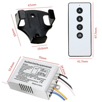 

220V 3 Way Port ON/OFF Digital RF Remote Control Switch Wireless For Light Lamp Remote control distance 10-15 Meter No battery