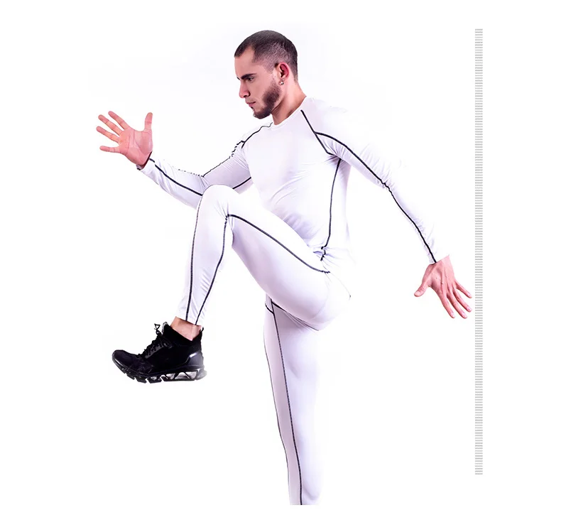 Man Compression Sports Suit Quick drying Perspiration Fitness Training MMA Kit rashguard Male Sportswear Jogging Running Clothes (12)