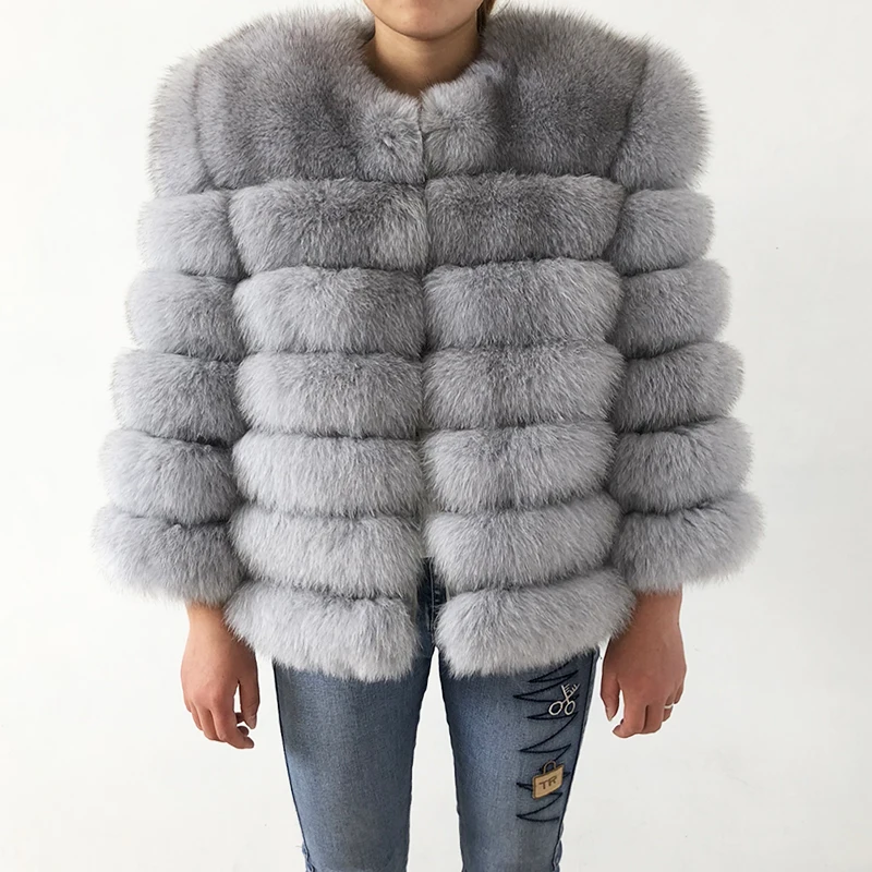 Free shipping female fur coat 100% natural real fox fur customizable coat real fox fur vest leather jacket Free shipping