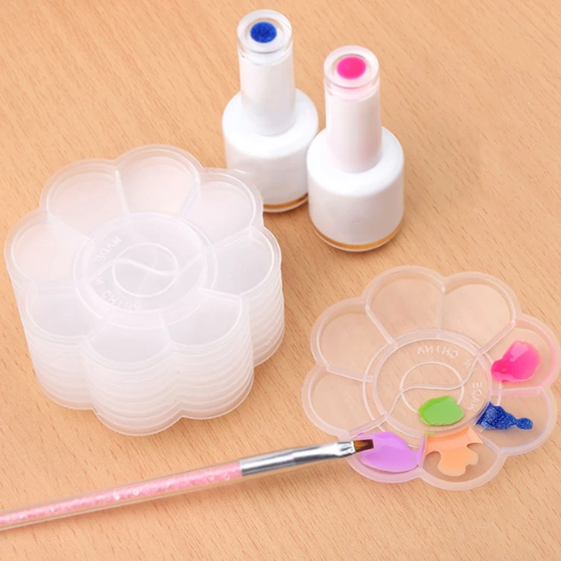 

1PC Color Mixing Paint Draw Nail Art Design Palette Dish Flower Manicure Tool
