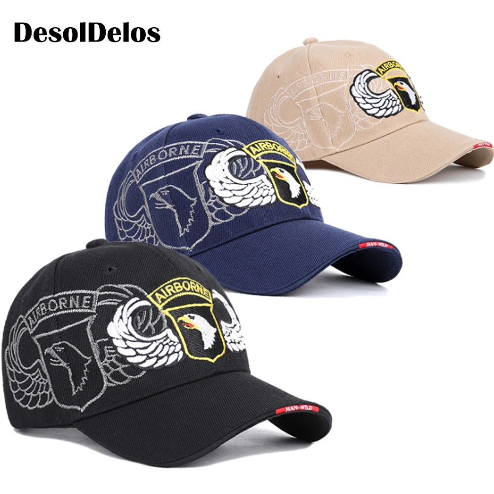 

101st Airborne Division Mens Baseball Caps US Army Cap Snapback Hats AIR FOREC Sport Tactical Cap Dad Hat 5 Panel Bone