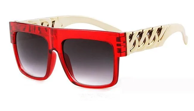 Модные солнцезащитные очки в стиле знаменитостей в стиле Ким Кардашьян Бейонсе с золотой металлической цепочкой, Винтажные Солнцезащитные очки в стиле хип-хоп, zonnebril dames - Цвет линз: C11
