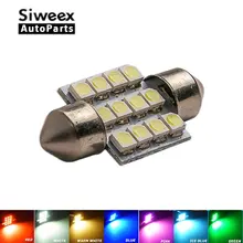 31 мм 3528 1210 SMD 12 светодиодный Авто купольная гирлянда для интерьера Карта огни лампы для DC 12V синий/зеленый/красный лед сине-белые