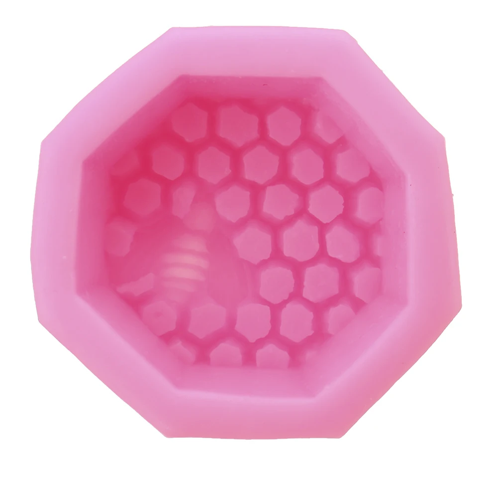 

3D Silicone Soap Molds Cute Pink Bee Honeycomb Mold DIY Ice Jelly Chocolate Mould Cake Decorating Mold Tools Baking Mold