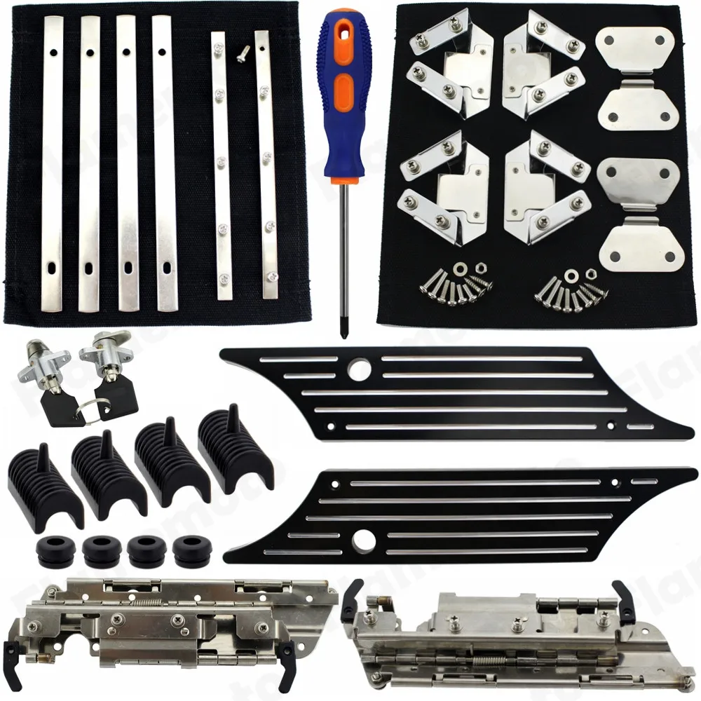 Мотоцикл жесткий мешок седельная сумка шарнир защелка замок аппаратный комплект для Harley 94-12 FLHX FLHT FLHR FLT FLHRC FLHTCU