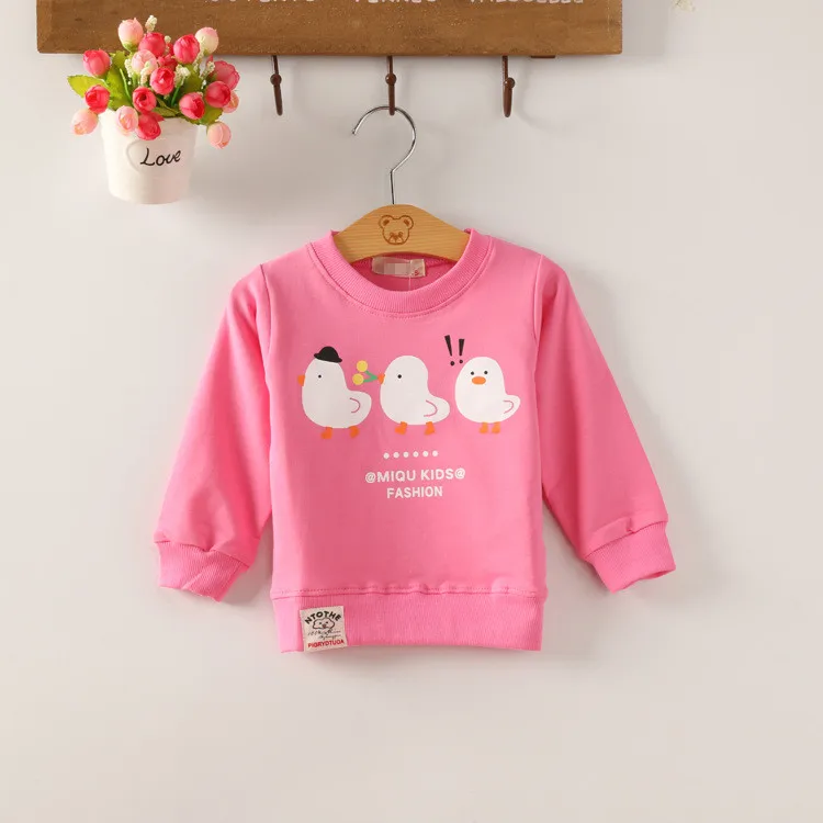 Хлопковые футболки для маленьких девочек; сезон осень-весна; зимняя футболка с длинными рукавами; детская одежда; G031