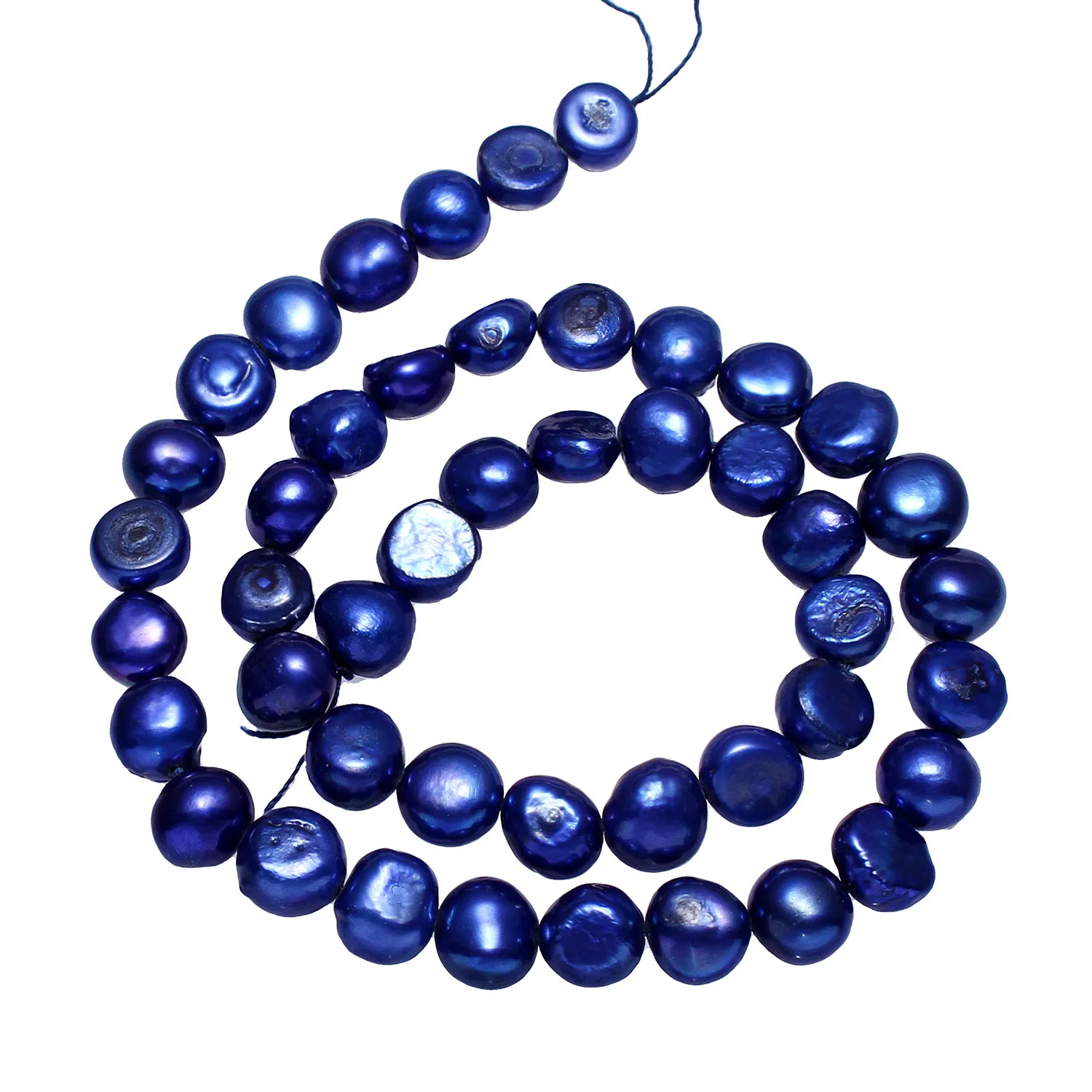 Cultured Potato Freshwater Pearl Beads Blue 8-9mm Approx 0.8mm Sold Per 15 Inch Strand | Украшения и аксессуары