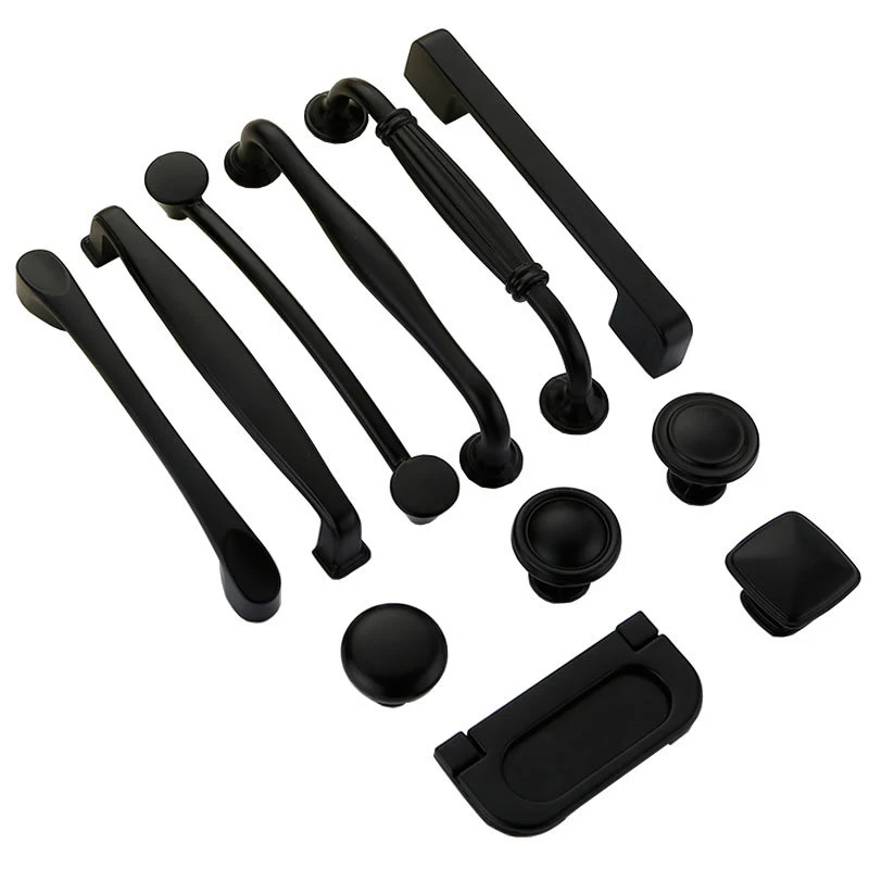 Черный цвет, для шкафов ручки современного стиля алюминиевого сплава кухонный шкаф дверные ручки и шкаф ручки для открывания оборудование для обработки мебели