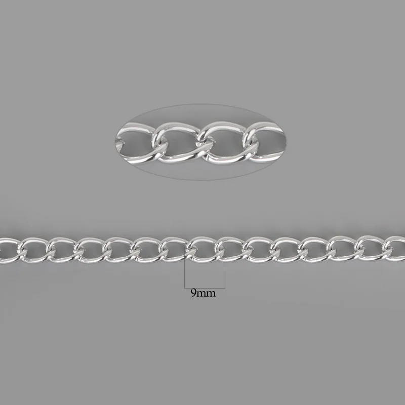 Nieuwe 9X6 Mm 15X10 Mm Rhodium/Goud Aluminium Twisted Ketting Ketting Ketting Voor Sieraden Maken diy Materiaal Bevindingen