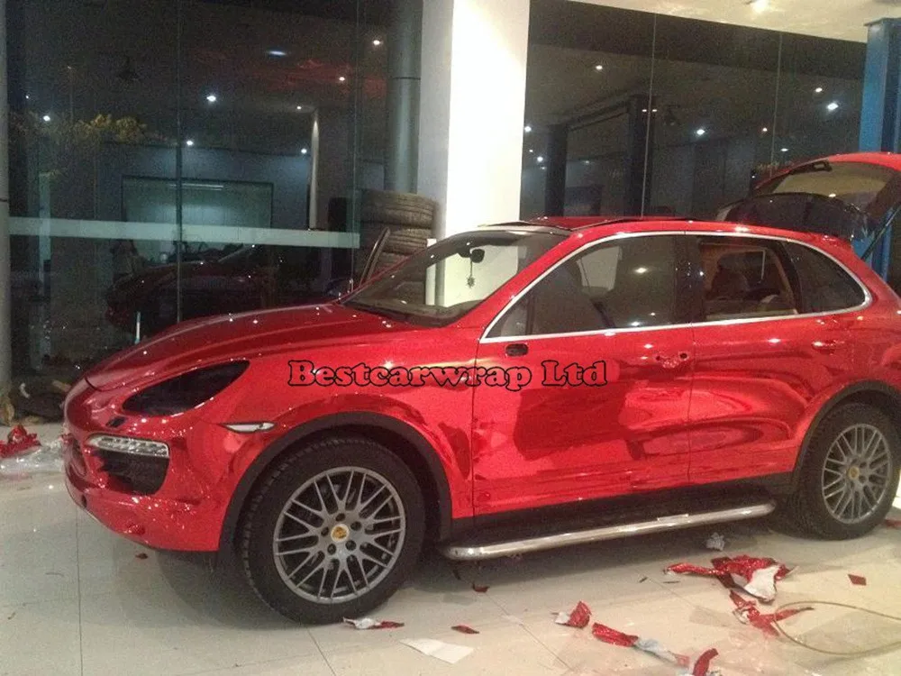 Red_stretch chrome glossy mirror vinyl wrap film gold blue red green purple orange (3)