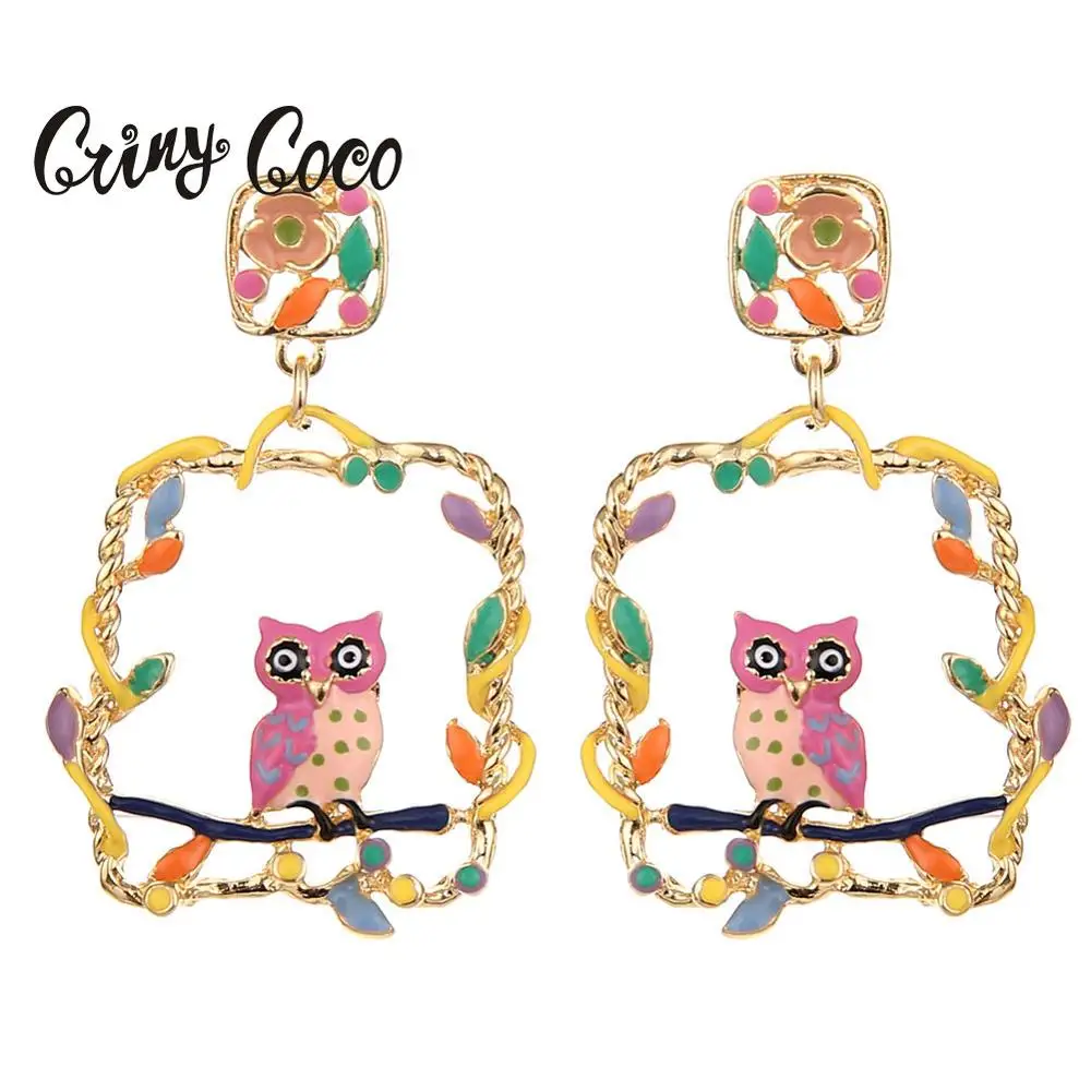 Серьги подвески Cring Coco женские ажурные украшения геометрической формы