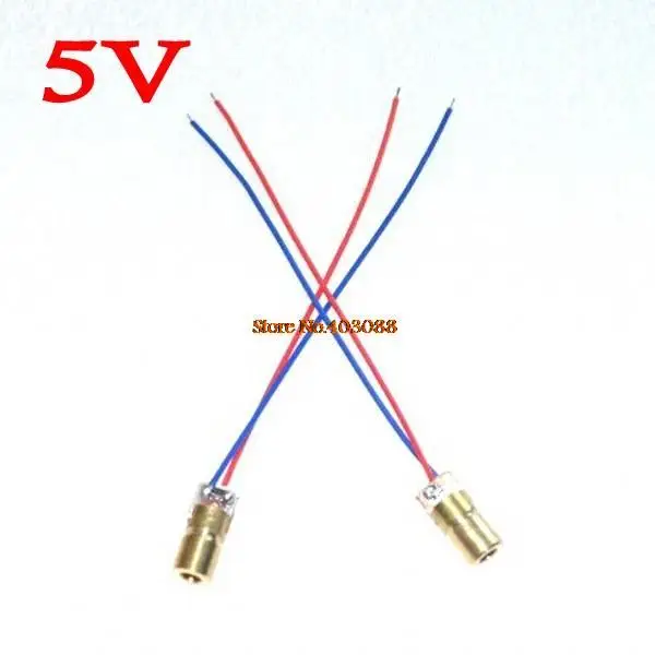 

10PCS 650nm 6mm 5V 5mW Adjustable Laser Dot Diode Module Red Copper Head