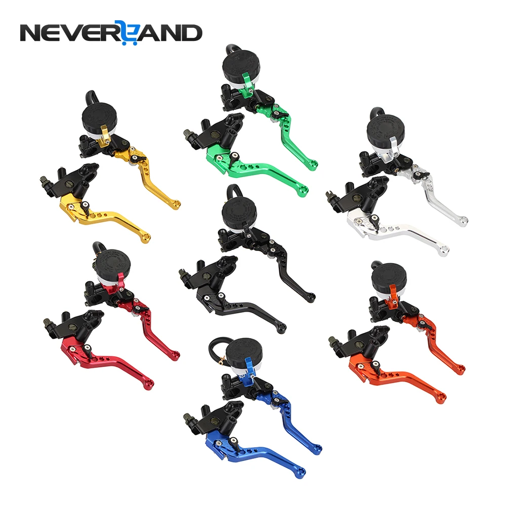Universal Adjustable 22mm Motorcycle Brake Clutch Levers Master Cylinder Reservoir Set For Honda Suzuki Kawasaki Yamaha